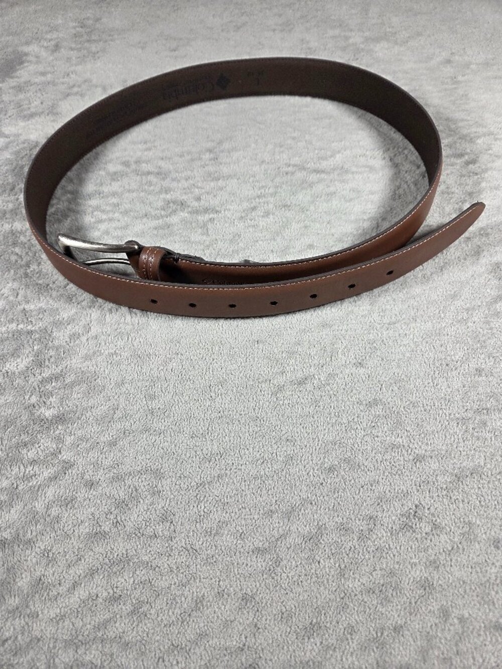 Men's Columbia Brown Leather and Silver-Tone Metal Buckle Size L (38-40)